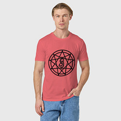 Футболка хлопковая мужская Slipknot Pentagram, цвет: коралловый — фото 2