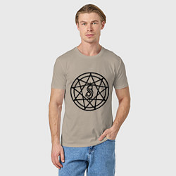 Футболка хлопковая мужская Slipknot Pentagram, цвет: миндальный — фото 2