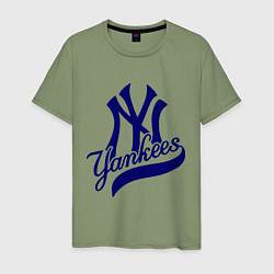 Футболка хлопковая мужская NY - Yankees, цвет: авокадо