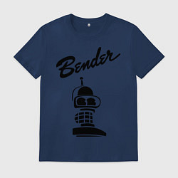Футболка хлопковая мужская Bender monochrome, цвет: тёмно-синий