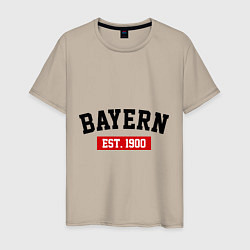 Футболка хлопковая мужская FC Bayern Est. 1900, цвет: миндальный