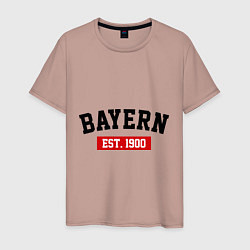 Футболка хлопковая мужская FC Bayern Est. 1900, цвет: пыльно-розовый