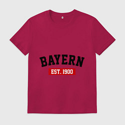Футболка хлопковая мужская FC Bayern Est. 1900, цвет: маджента