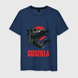 Футболка хлопковая мужская Godzilla: Red Sun, цвет: тёмно-синий