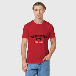Футболка хлопковая мужская FC Manchester City Est. 1880, цвет: красный — фото 2