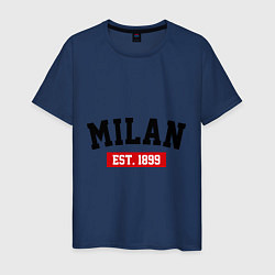 Футболка хлопковая мужская FC Milan Est. 1899, цвет: тёмно-синий