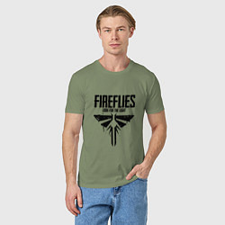 Футболка хлопковая мужская Fireflies: Look for the Light, цвет: авокадо — фото 2