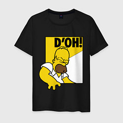 Футболка хлопковая мужская Homer D'OH!, цвет: черный