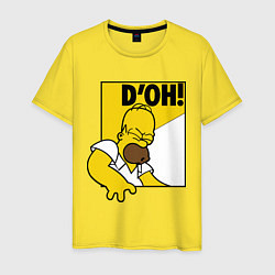 Футболка хлопковая мужская Homer D'OH!, цвет: желтый
