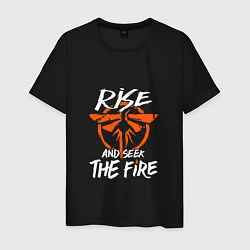 Футболка хлопковая мужская Rise & Seek the Fire, цвет: черный