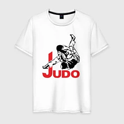 Футболка хлопковая мужская Judo Master, цвет: белый