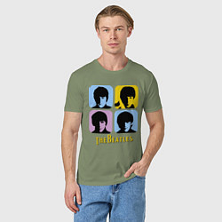 Футболка хлопковая мужская The Beatles: pop-art, цвет: авокадо — фото 2