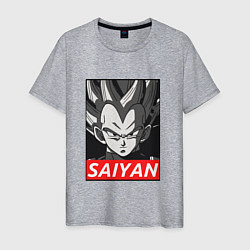 Футболка хлопковая мужская SAIYAN OBEY, цвет: меланж