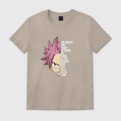 Футболка хлопковая мужская Natsu Quote, цвет: миндальный