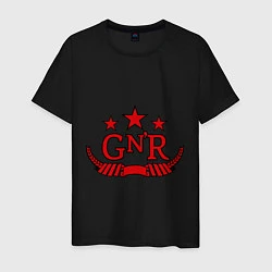 Футболка хлопковая мужская GNR Red, цвет: черный