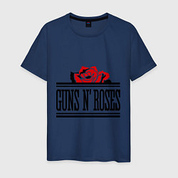 Футболка хлопковая мужская Guns n Roses: rose, цвет: тёмно-синий