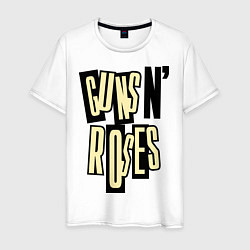 Футболка хлопковая мужская Guns n Roses: cream, цвет: белый
