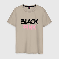 Футболка хлопковая мужская Black Pink Graffiti, цвет: миндальный