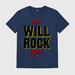 Футболка хлопковая мужская We will rock you!, цвет: тёмно-синий