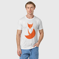 Футболка хлопковая мужская Minimal Fox, цвет: белый — фото 2