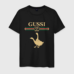 Футболка хлопковая мужская GUSSI Fashion, цвет: черный