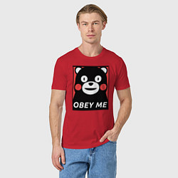 Футболка хлопковая мужская Kumamon: Obey Me, цвет: красный — фото 2