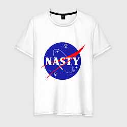 Футболка хлопковая мужская Nasty NASA, цвет: белый