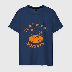 Футболка хлопковая мужская Flat Mars Society, цвет: тёмно-синий