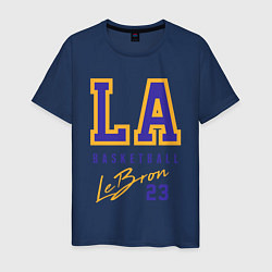 Футболка хлопковая мужская Lebron 23: Los Angeles, цвет: тёмно-синий