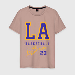 Футболка хлопковая мужская Lebron 23: Los Angeles, цвет: пыльно-розовый