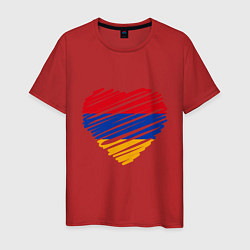 Футболка хлопковая мужская Сердце Армении, цвет: красный