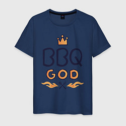 Футболка хлопковая мужская BBQ God, цвет: тёмно-синий