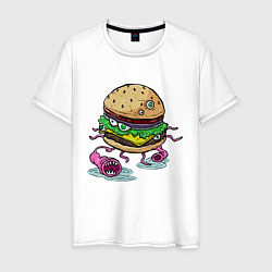 Футболка хлопковая мужская Chef Burger, цвет: белый