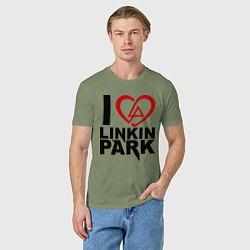 Футболка хлопковая мужская I love Linkin Park, цвет: авокадо — фото 2