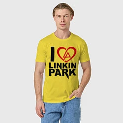 Футболка хлопковая мужская I love Linkin Park, цвет: желтый — фото 2