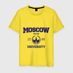 Футболка хлопковая мужская MGU Moscow University, цвет: желтый