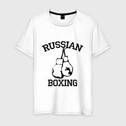 Футболка хлопковая мужская Russian Boxing, цвет: белый