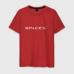 Футболка хлопковая мужская SpaceX, цвет: красный