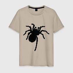 Футболка хлопковая мужская Черный паук, цвет: миндальный