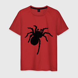 Футболка хлопковая мужская Черный паук, цвет: красный