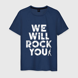 Футболка хлопковая мужская We Wil Rock You, цвет: тёмно-синий