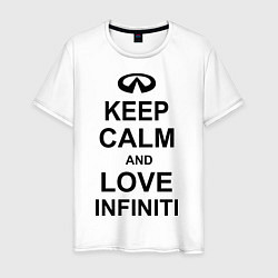 Футболка хлопковая мужская Keep Calm & Love Infiniti, цвет: белый