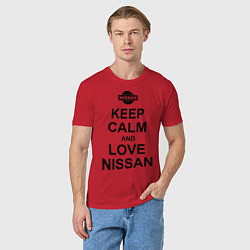 Футболка хлопковая мужская Keep Calm & Love Nissan, цвет: красный — фото 2