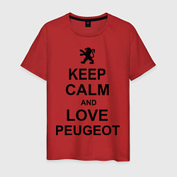 Футболка хлопковая мужская Keep Calm & Love Peugeot, цвет: красный