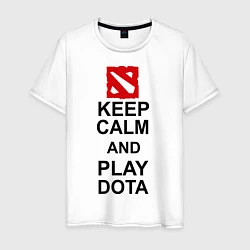 Футболка хлопковая мужская Keep Calm & Play Dota, цвет: белый