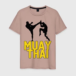 Футболка хлопковая мужская Muay Thai, цвет: пыльно-розовый