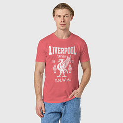 Футболка хлопковая мужская Liverpool YNWA, цвет: коралловый — фото 2