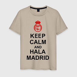 Футболка хлопковая мужская Keep Calm & Hala Madrid, цвет: миндальный