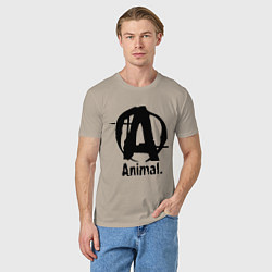 Футболка хлопковая мужская Animal Logo, цвет: миндальный — фото 2