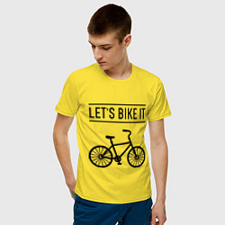 Футболка хлопковая мужская Lets bike it цвета желтый — фото 2